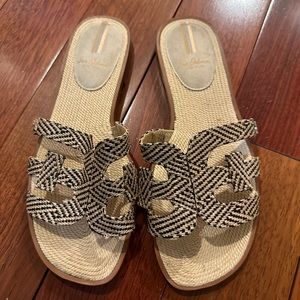 Sam Edelman slide sandals. Size 8. Tan/black.